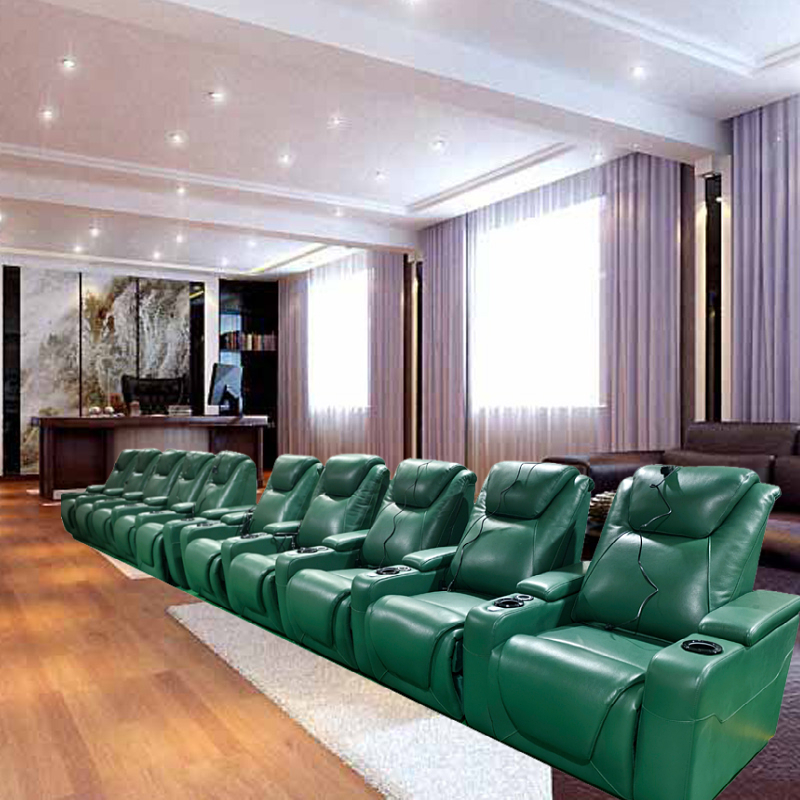 Home Cinema Chairs - -Green Color Home Furniture 4 Seat