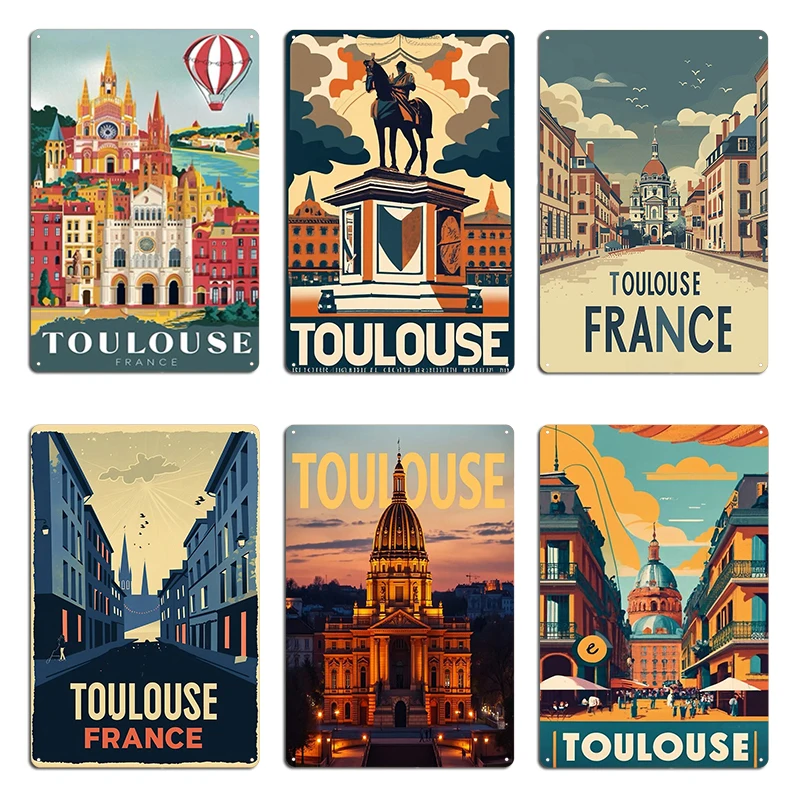Home Cinema France - Visit Toulouse France Travel Poster Art