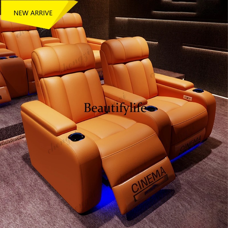 Home Cinema Chairs - G153 Luxury Genuine Leather Electric Recliners