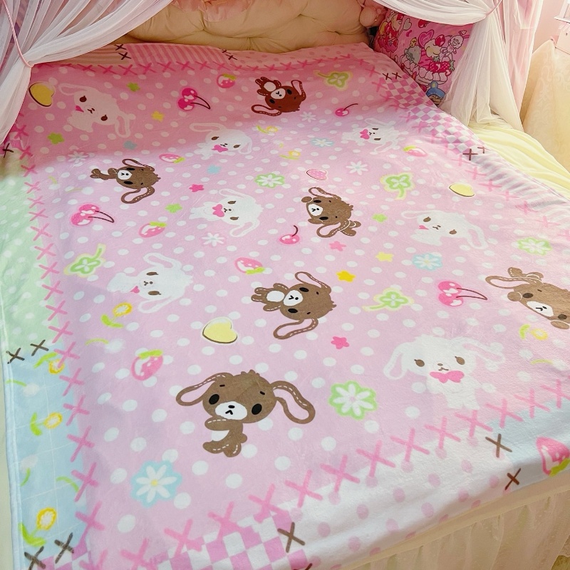 Home Cinema Chairs - Cute Sanrio Sugarbunnies Coral Plush Blanket