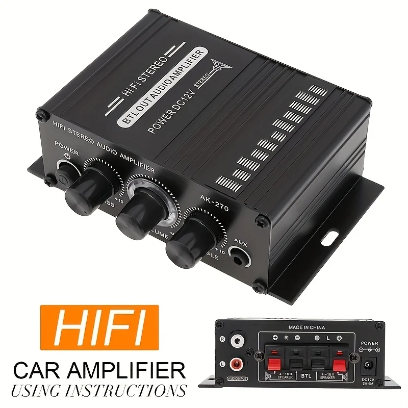 Home Cinema Installation - AK-270 400W Mini Power Amplifier 12V/24V