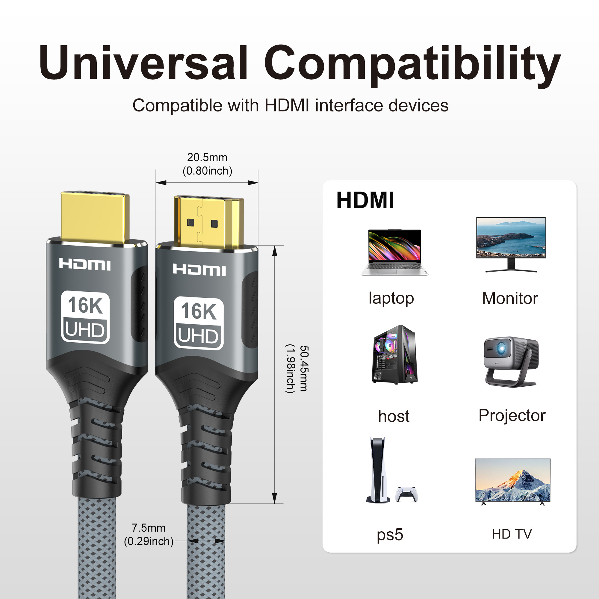 16K HDMI 2.2 Cable 96Gbps 8K@1 - Home Cinema Gaming ulasan dan harga