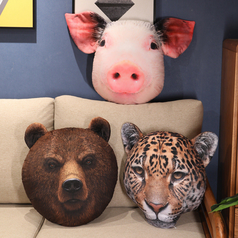 40cm 3D Simulation Animal Head - Home Cinema Chairs ulasan dan harga