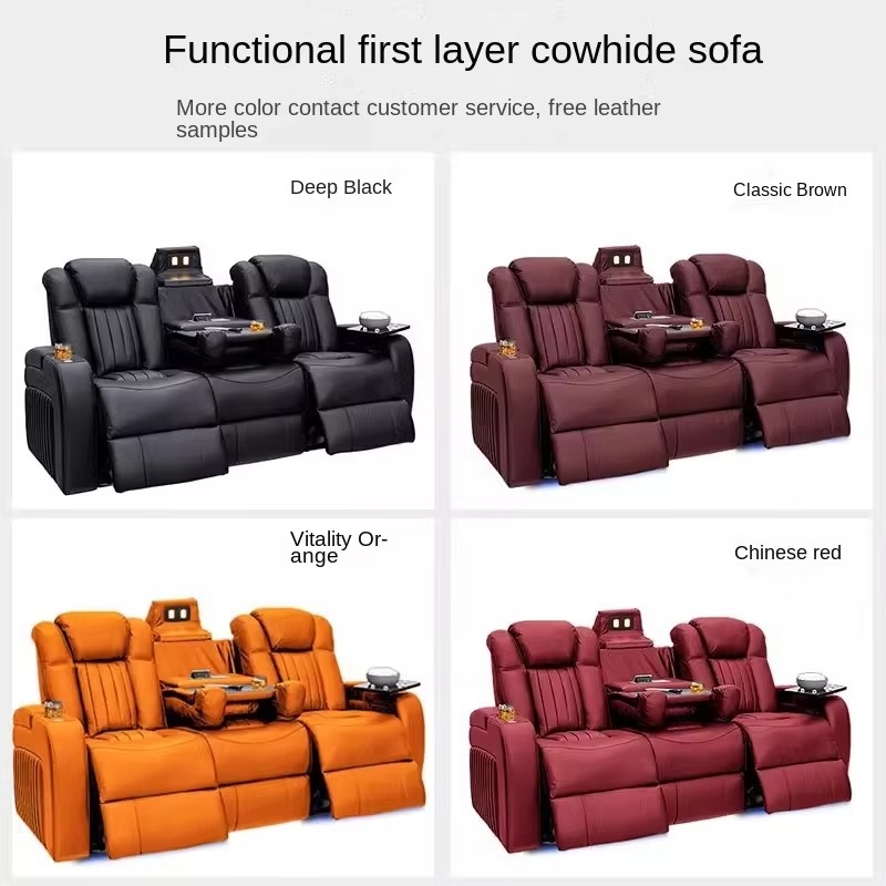 Leather Recliner Sofa Sets Pow - Home Cinema Chairs ulasan dan harga