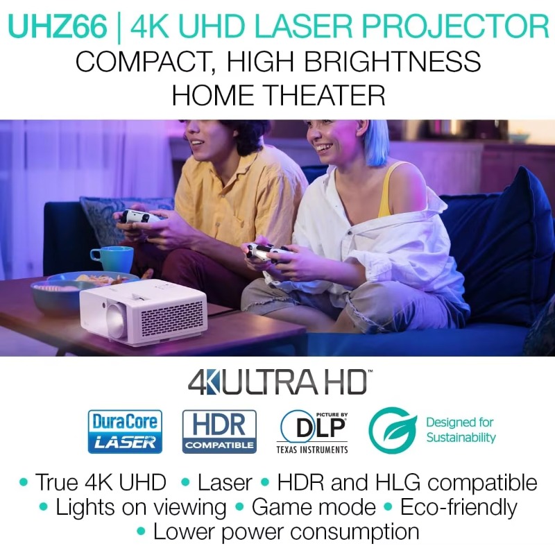 Optoma UHZ66 Home Cinema Lamp  - Home Cinema Gaming ulasan dan harga