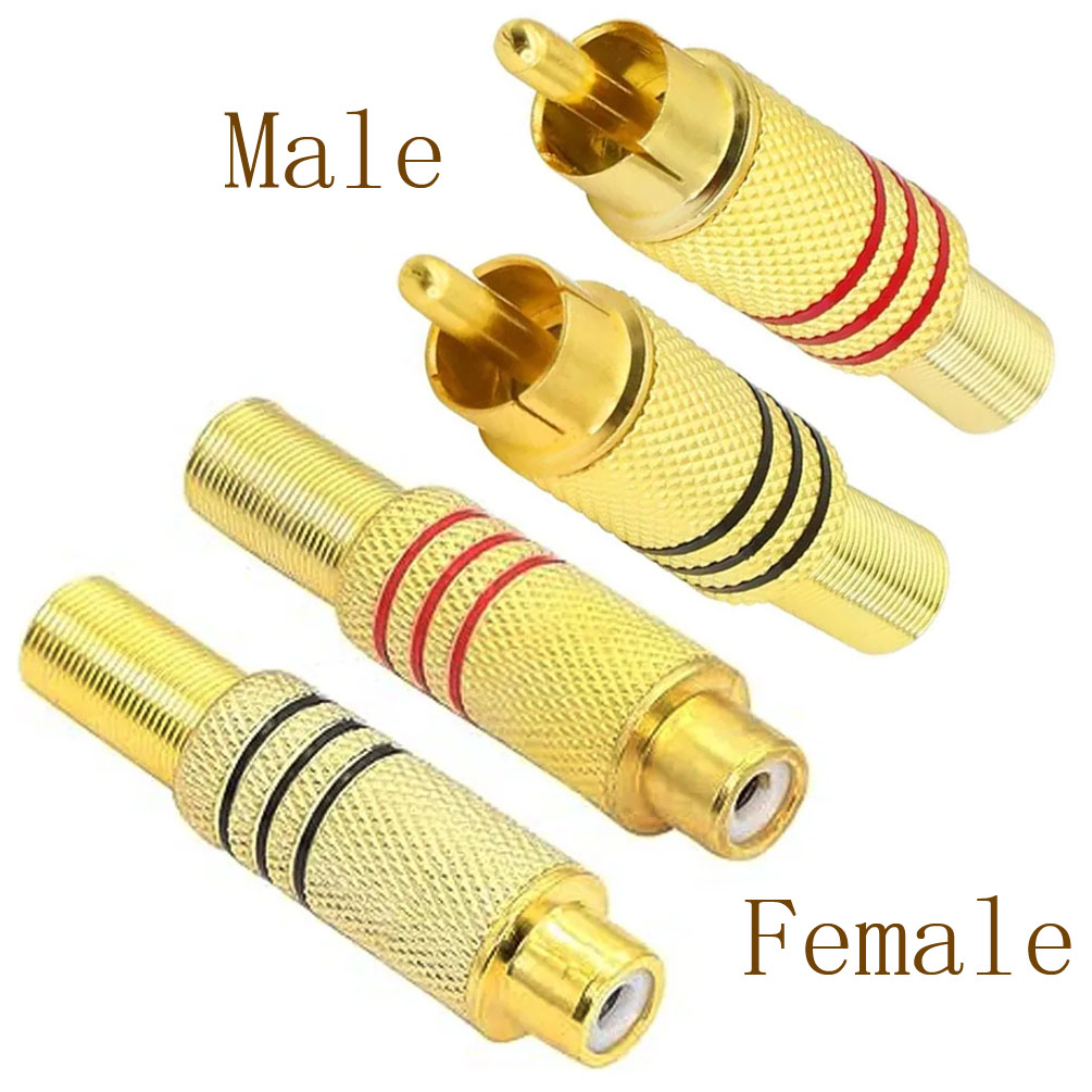 4PCS RCA Plug Gold Plated Sold - Home Cinema Installation ulasan dan harga