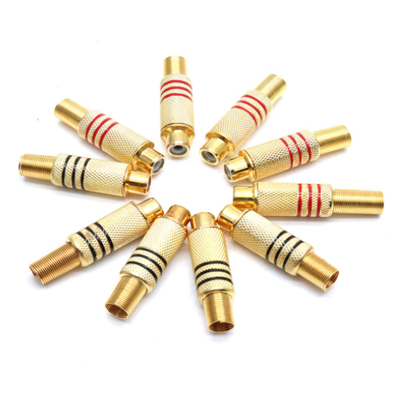 4PCS RCA Plug Gold Plated Sold - Home Cinema Installation ulasan dan harga